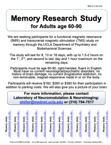 Memory Research Study Flyer #1